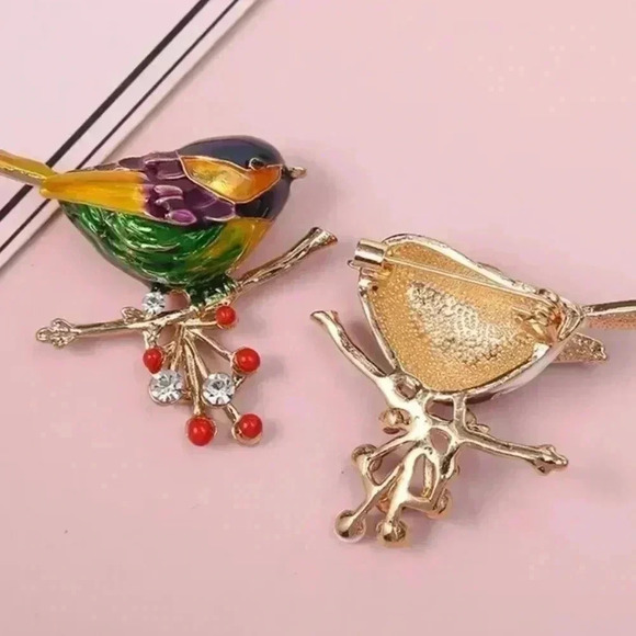 Bird Hot Cloth Dress Hat Brooch - Picture 2 of 2